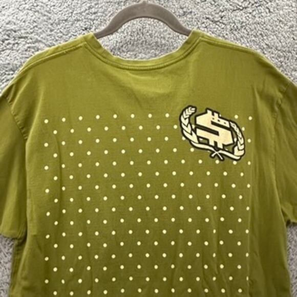 Shmack Men's XL T-Shirt Vintage Y2K Green Polka Dots Front and Back Logo Urban - Picture 7 of 9